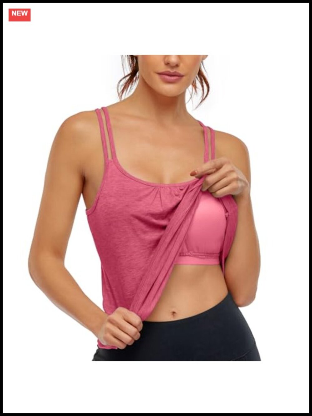 Workout Yoga Racerback Tank Top with Built in Shelf Bra